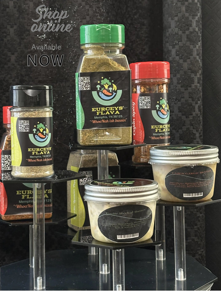 Eurceys' Flava® Products, Spices & Butters All sizes and Flavors