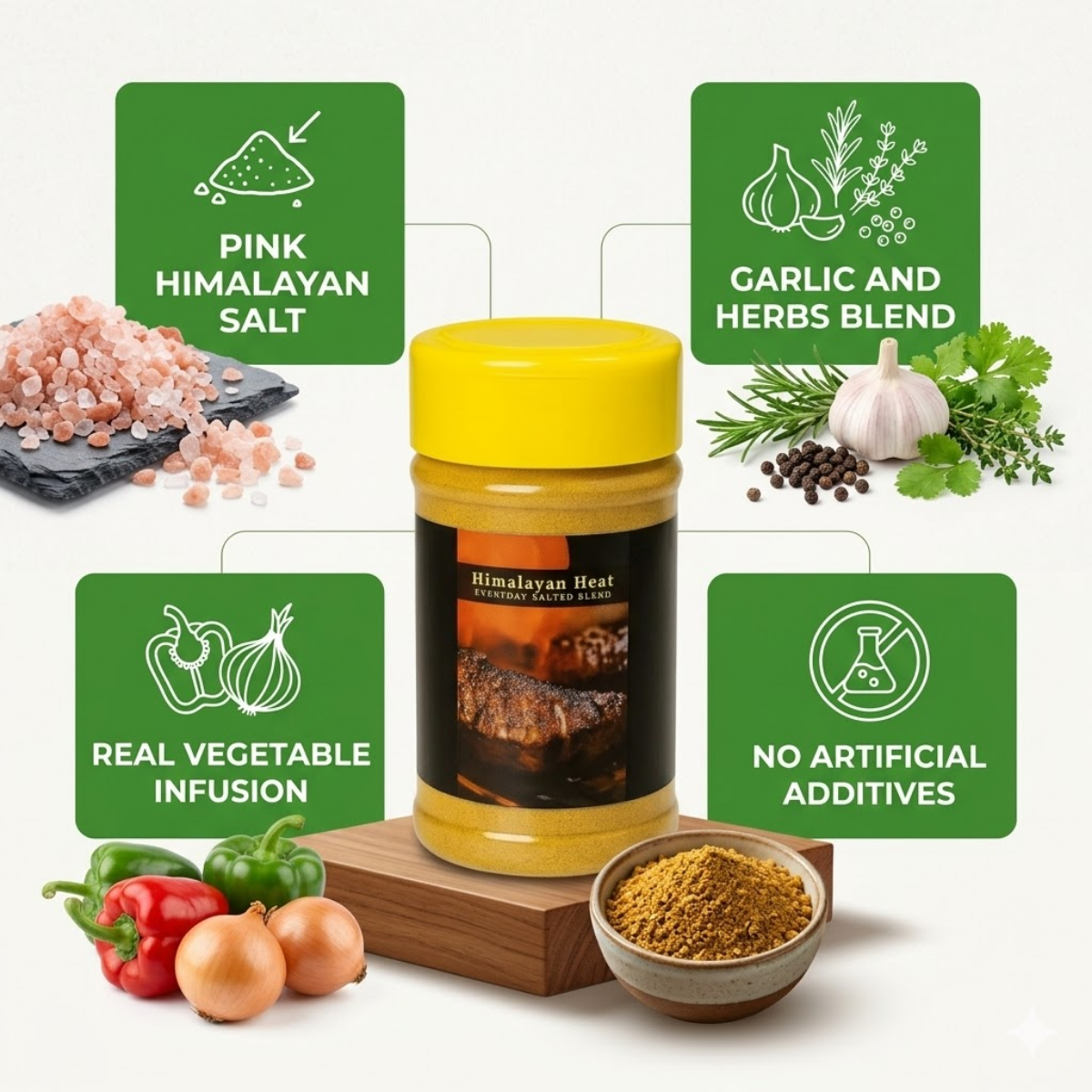 Eurceys' Flava® Cajun Spices "Himalayan Heat" – Bold Pink Salt Blend