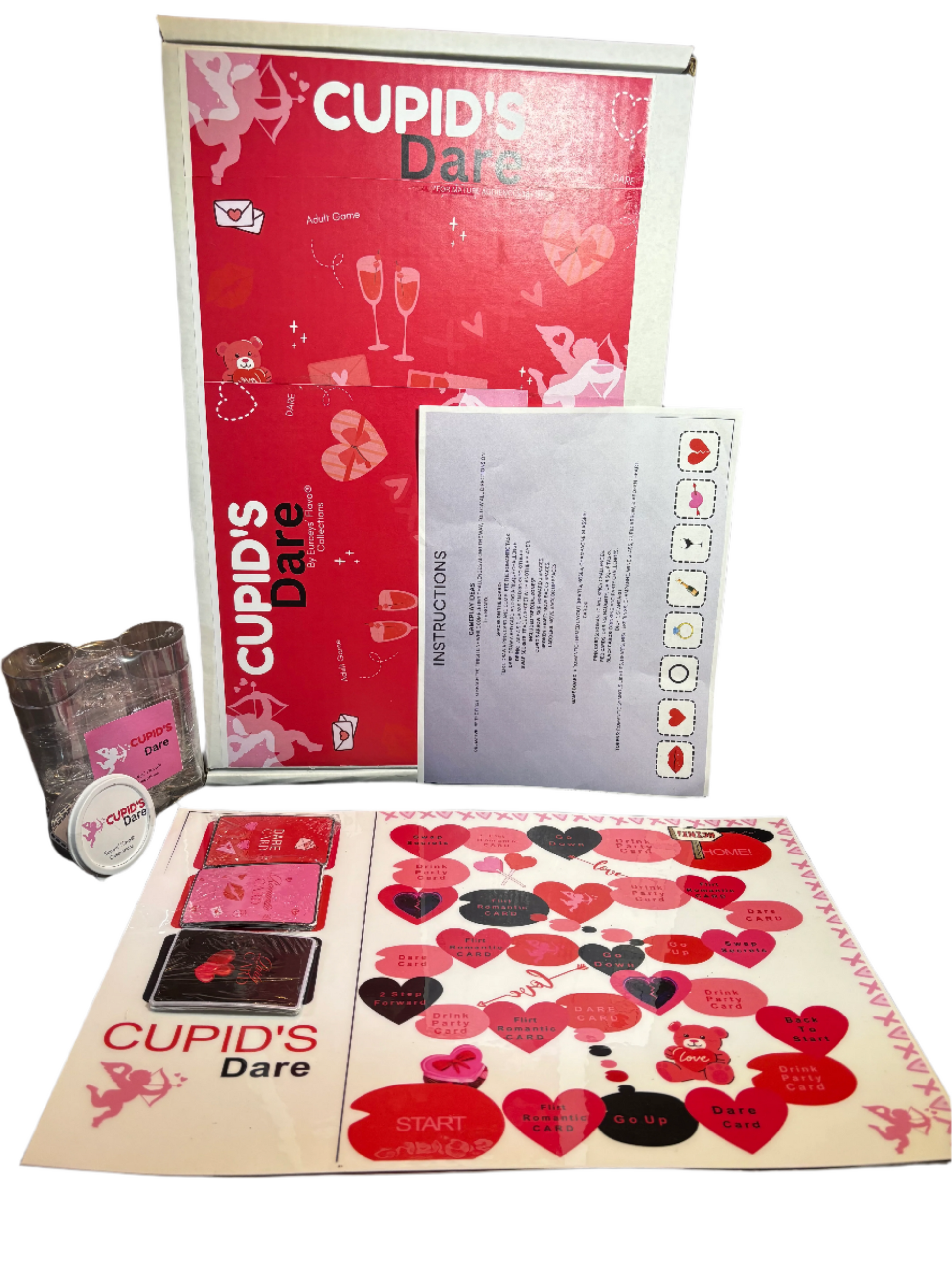 Example Cupid Dare prompt card with couples challenge (ages 18+)