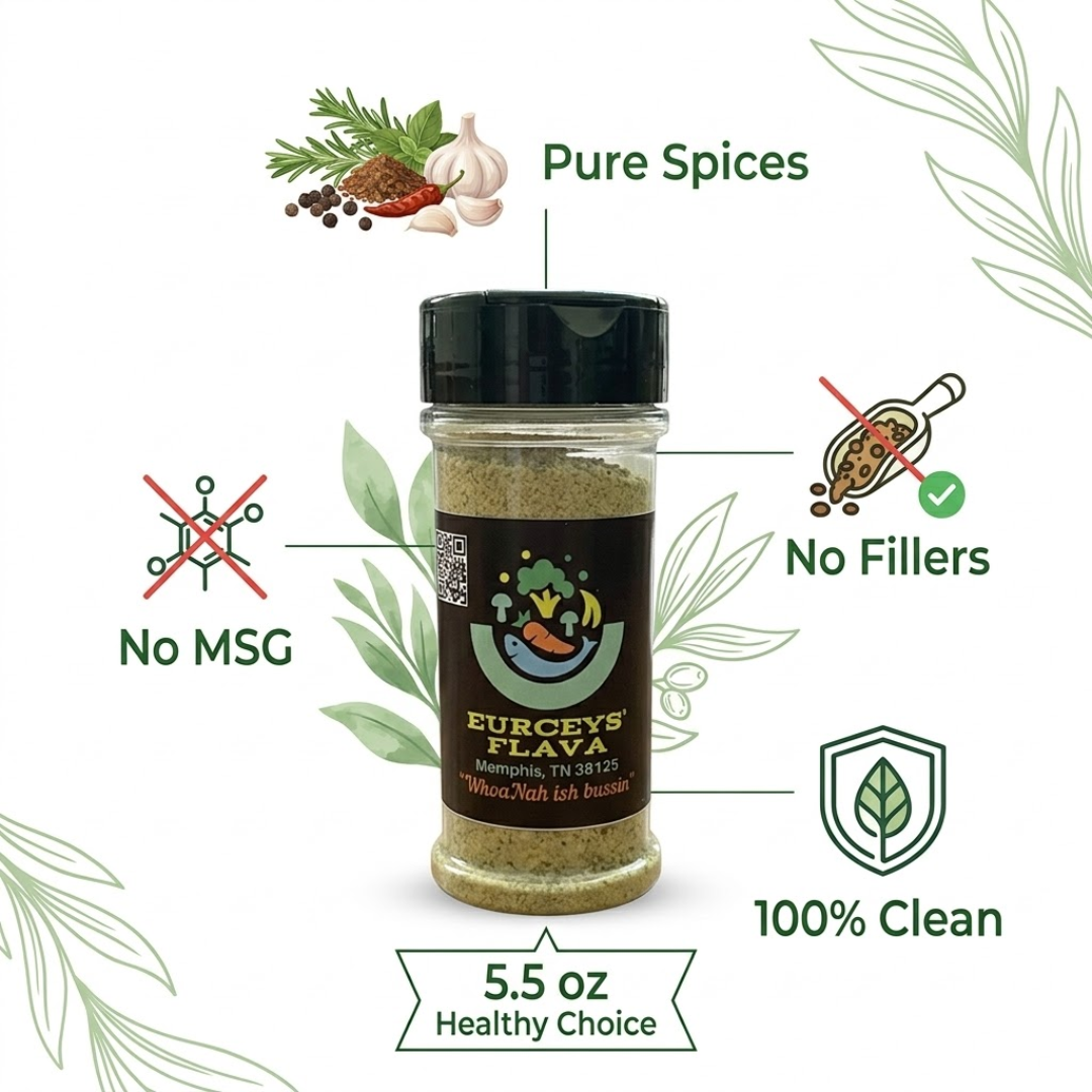 Eurceys Flava® Cajun Spice Mixes without salt "Garlic Lemon Pepper" Seasoning