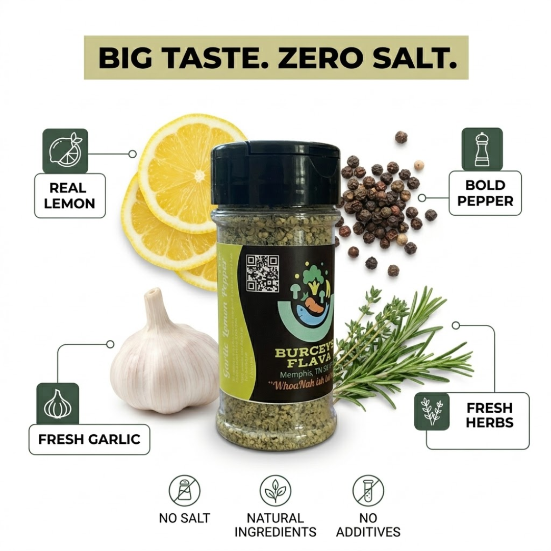 arlic Lemon Pepper seasoning on grilled chicken – salt-free by Eurceys' Flava®