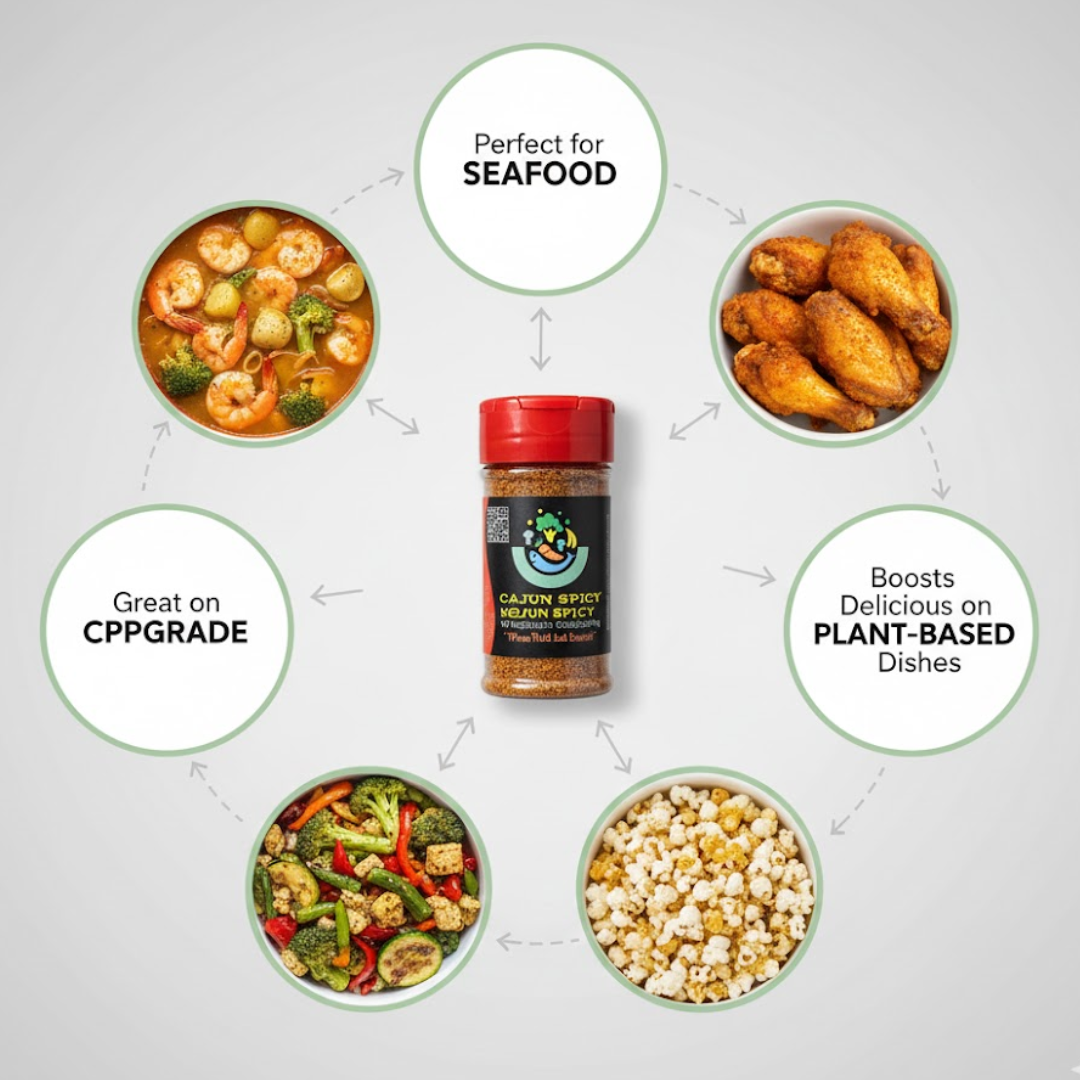 EURCEYS' FLAVA® CAJUN SPICES NO SODIUM "Cajun Spicy" Seasoning